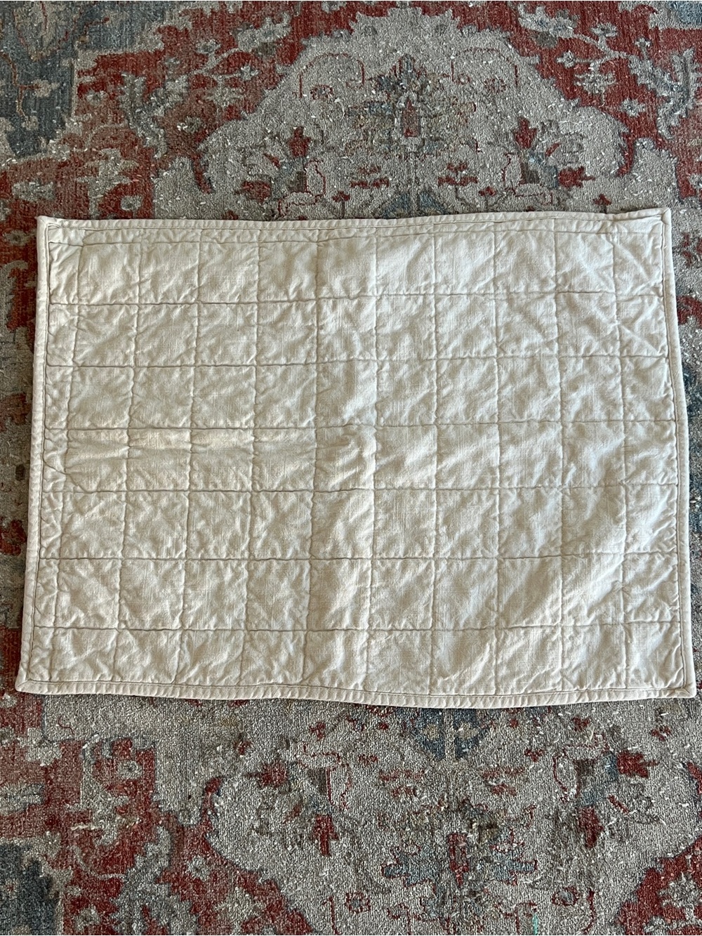 Casaluna Queen Heavyweight Linen Blend Quilt Pillow Sham Natural Ivory Cream